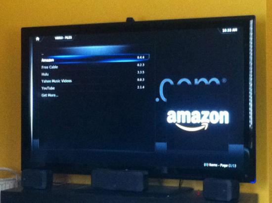 TV Screen showing Amazon prime on xbmc